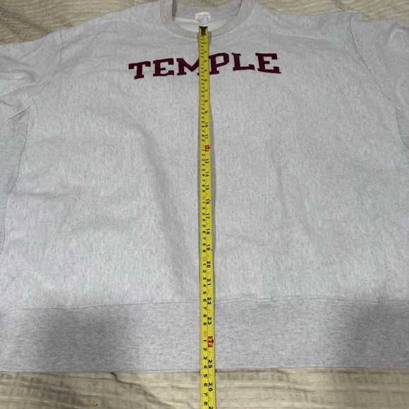 Champion Reverse Weave Temple University Crewneck Sweatshirt Light Gray 3XL - Picture 5 of 8
